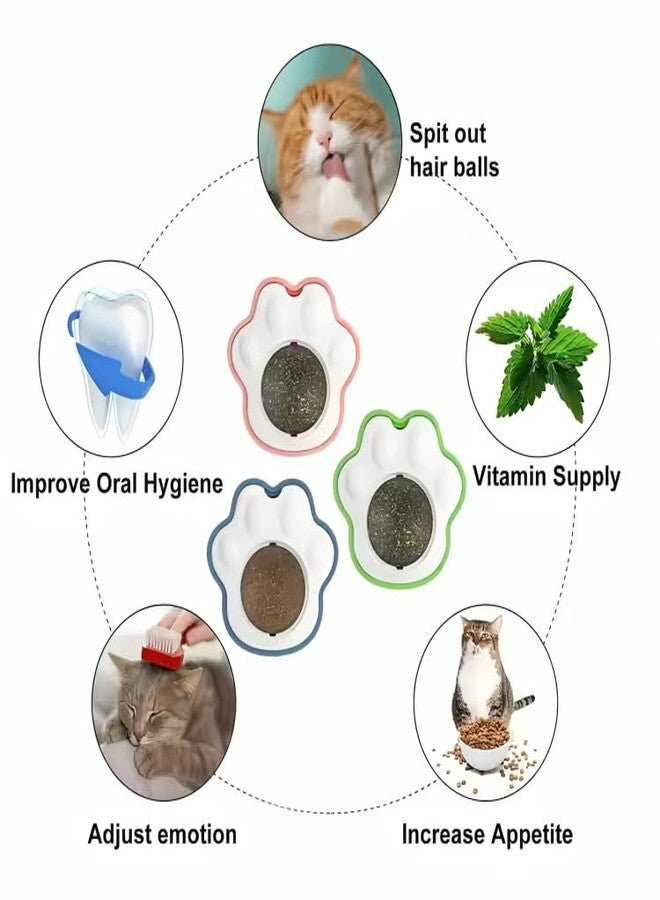 PET FUN Paw Shaped Cat Toy with Catnip & Silvervine | Natural Licking Wall Ball|Pack of 4 - Image 5